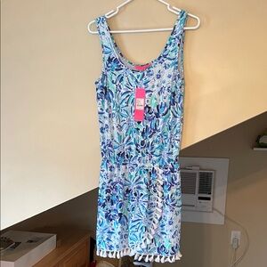 Lilly Pulitzer Iris Blue High Maintenance Jarrett Romper